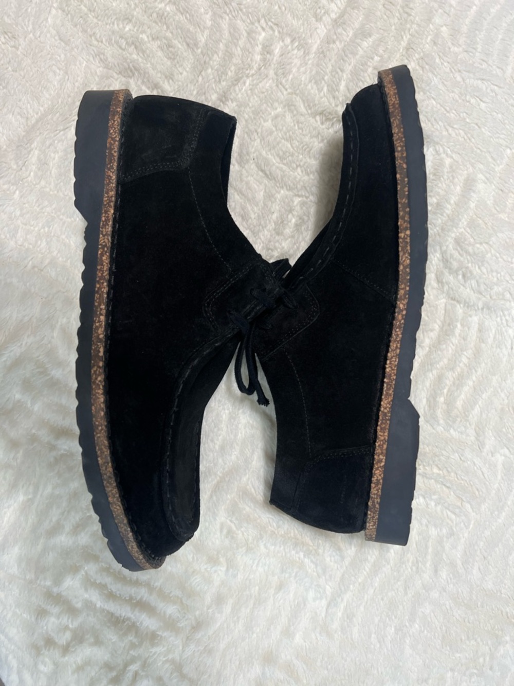 Birkenstock Pasadena Black Suede Shoes Men’s Size 11 EU 44 Lace Up Comfort EUC - Picture 11 of 14